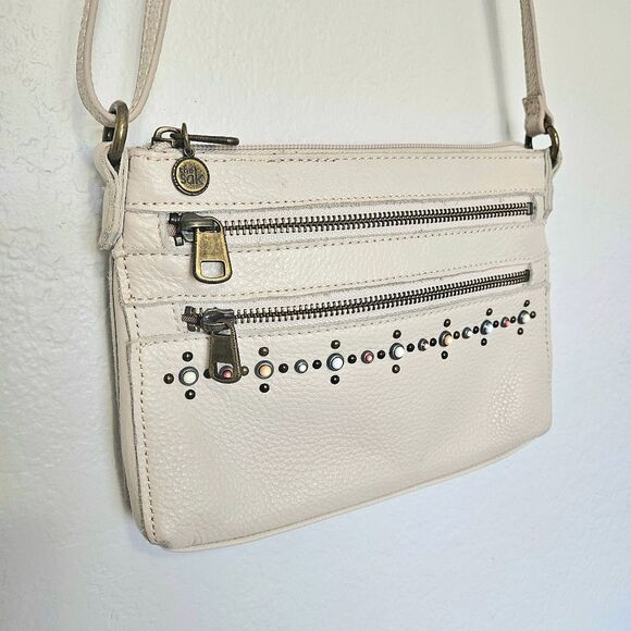 The Sak | Leather Bone Crossbody Stud Zipper Bag Womens - Picture 3 of 7